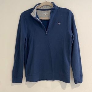 Vineyard Vine Womens Half Zip Long Sleeve Shirt Size Large Blue